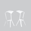 Bar stool MIURA grey-off-white plastic