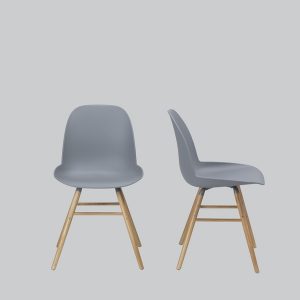 Chair ALBERT KUIP light grey plastic /wooden legs