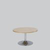 Coffee-table TROMPET chromium/top in oak Ø 80