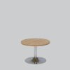 Coffee table TROMPET chromium/top beech Ø65