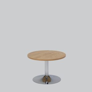 Coffee table TROMPET chromium/top beech Ø65
