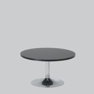Coffee-table TROMPET chromium/black top Ø 80