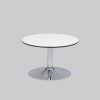 Coffee-table TROMPET chrome H43/white top Ø 64 trespa