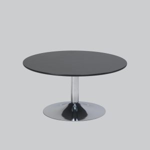 Coffee-table TROMPET chrome H43/black top Ø 80 trespa