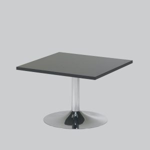 Coffee-table TROMPET chromium/top in black 65x65