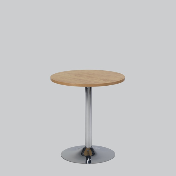 Writing-table TROMPET chromium/top in beech Ø 80