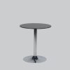 Writing-table TROMPET chrome H74/black top Ø 64 trespa