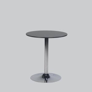 Writing-table TROMPET chrome H74/black top Ø 64 trespa