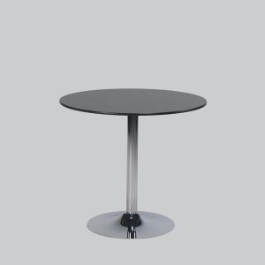 Writing-table TROMPET chrome H74/black top Ø 80 trespa