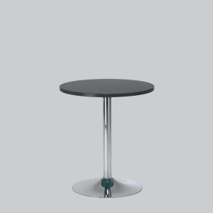 Writing-table TROMPET chromium/black top Ø 65