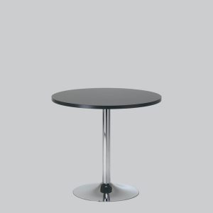 Writing-table TROMPET chromium/black top Ø 80