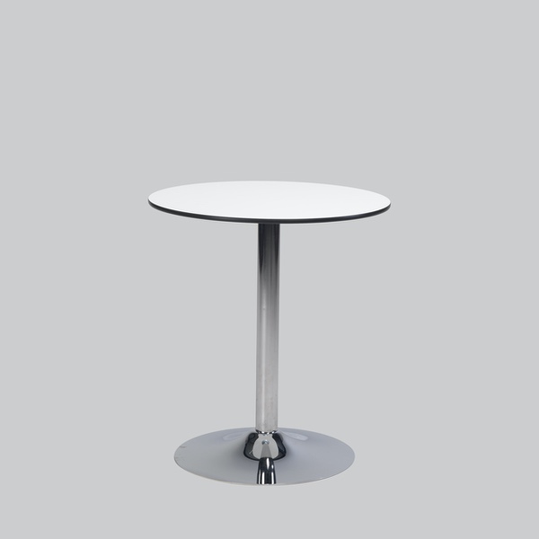 Writing-table TROMPET chrome H47/white top Ø 64 trespa
