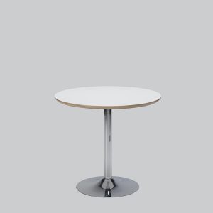 Writing-table TROMPET chrome/white top Ø 80 smooth edge