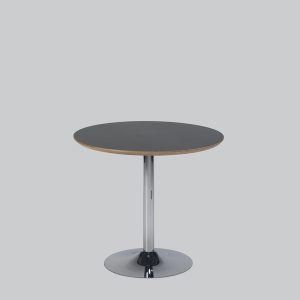 Writing-table TROMPET chrome/black top Ø 80 smooth edge
