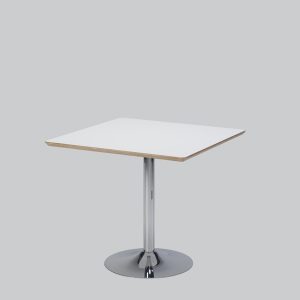 Writing-table TROMPET chrome/white top 80x80 smooth edge