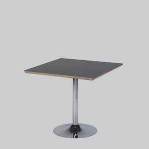Writing-table TROMPET chrome/black top 80x80 smooth edge