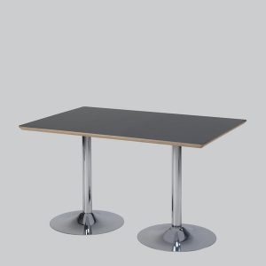 Writing-table TROMPET chrome/black top 120x80 smooth edge