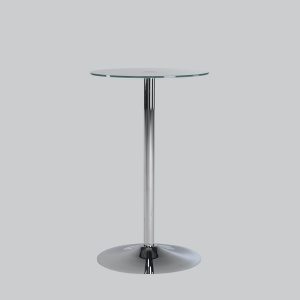 Poseur-table TROMPET chromium leg/opal glass Ø 65