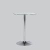 Poseur-table TROMPET chromium leg/opal glass Ø 80