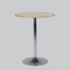 Poseur-table TROMPET chromium/top in oak Ø 80