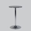 Poseur-table TROMPET chromium leg/antracite top Ø 80
