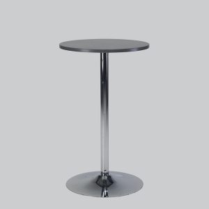 Poseur-table TROMPET chromium leg/antracite top Ø 80
