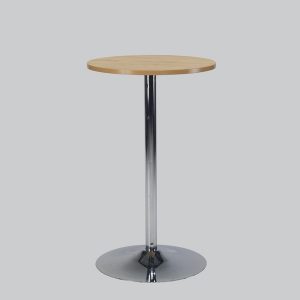 Poseur-table TROMPET chromium leg/top in beech Ø 80