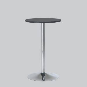 Poseur-table TROMPET chromium leg/black top Ø 65