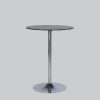 Poseur-table TROMPET chrome H110/black top Ø 80 trespa
