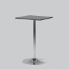 Poseur-table TROMPET chromium/top in black 65x65