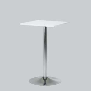 Poseur-table TROMPET chromium/top in white 65x65