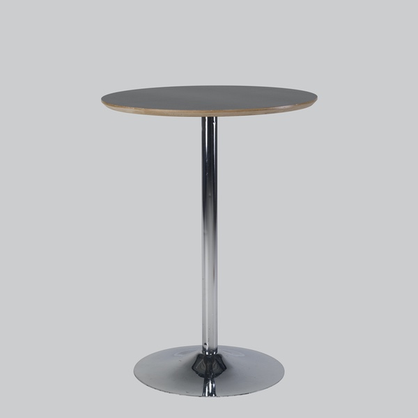 Poseur-table TROMPET chrome/black top Ø 80 smooth edge