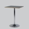 Poseur-table TROMPET chrome/black top 80x80 smooth edge