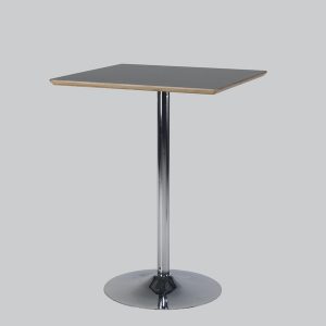 Poseur-table TROMPET chrome/black top 80x80 smooth edge