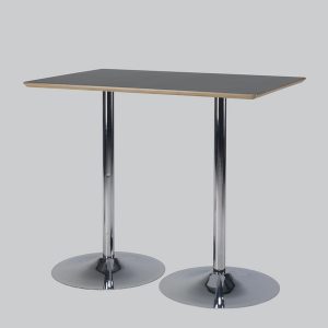 Poseur-table TROMPET chrome/black top 120x80 smooth edge