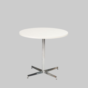Writing table MILL Ø80 White / Aluminium